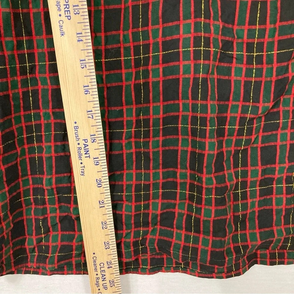 New LOFT V Neck Button Ruched Sleeve Plaid Soft Rayon Pullover Blouse Small - Picture 7 of 10